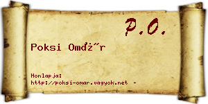 Poksi Omár névjegykártya